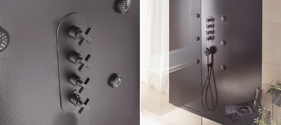 Termostatici doccia Nobili Lira neri