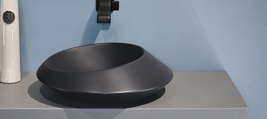 Lavabo bagno nero d'appoggio Flaminia Spire