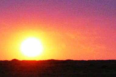 Sunset over Makgadikgadi Pans in Botswana