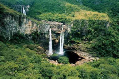 Waterfall at Chapada dos Veadeiros in Brazil