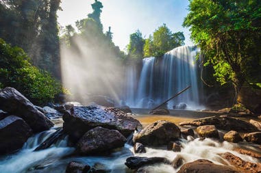 Cambodia Phnem Kulen waterfall