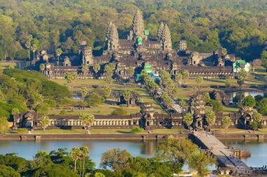 Vista del complesso di Angkor Wat in Cambogia