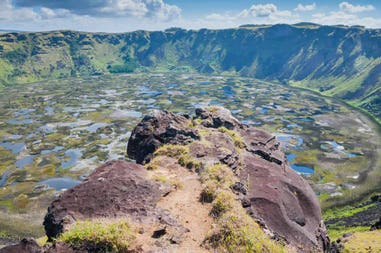 Chile Easter island Rano Kau volcano