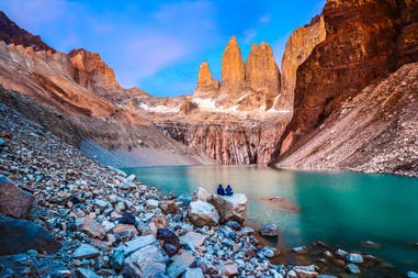 Panorama del Parco nazionale Torres del Paine in Cile, Patagonia