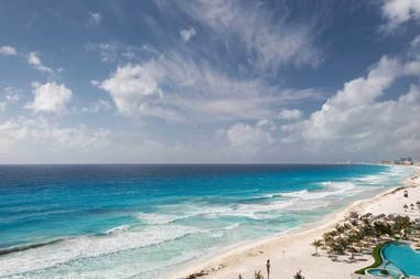 View of the sea and the beach in Cuba
