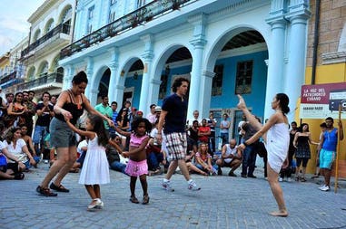 Dance in the street in Havana in Cuba