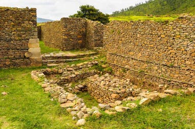 Ruins of an ancient palace in Dungur in Ethiopia