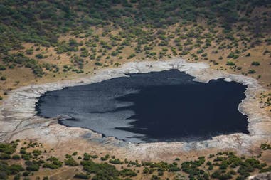 Crater lake El Sod in Ethiopia