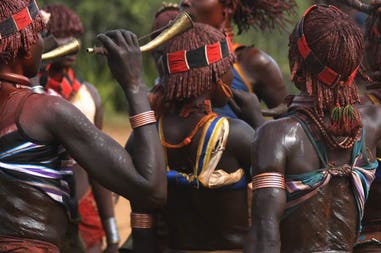 Typical dance of a tribe in Ethiopia