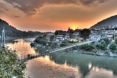 India Rishikesh suspended bridge