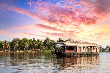  Backwaters and houseboat of Kerala in India