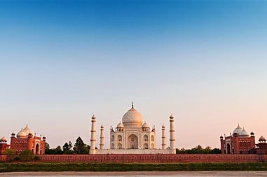 Panorama del Taj Mahal ad Agra in India