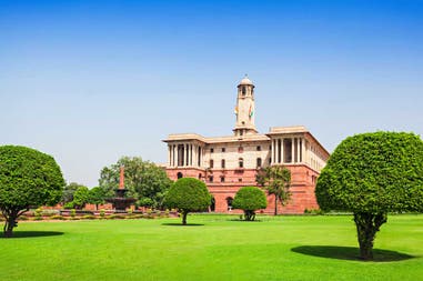 La Rashtrapati Bhavan o casa del presidente a New Delhi in India 