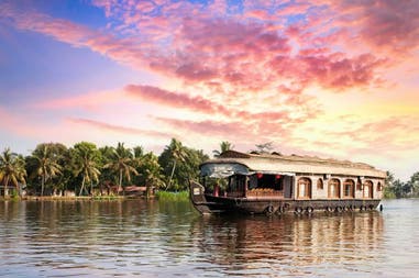 Backwater and Houseboat in Kerala, India