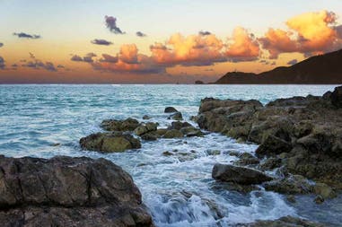Sea at dawn in Lombok in Indonesia