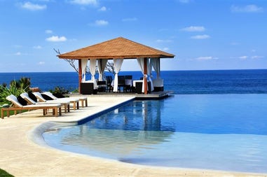 View of the beach of the Luxury Resort in Bali in Indonesia