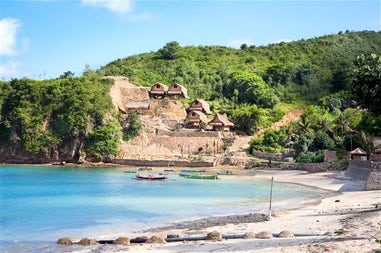 View of the Bay of Bangah in Lombok in Indonesia