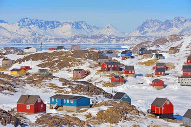 Kulusuk village in Kulusuk in Greenland