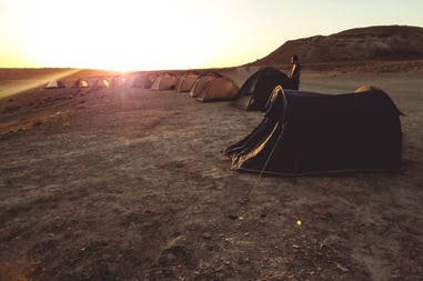Camping in the central asia deserts