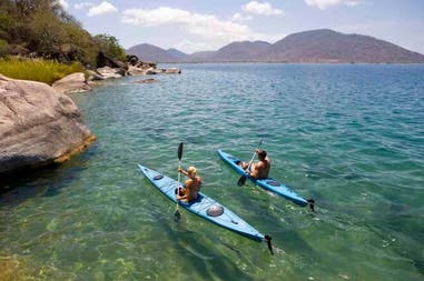 Canoes in Malawi Lake