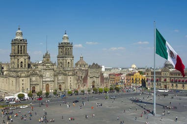 View of the Zocalo in Mexico City