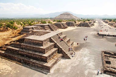 Pyramid of the Moon in Teotihuacan in Mexico