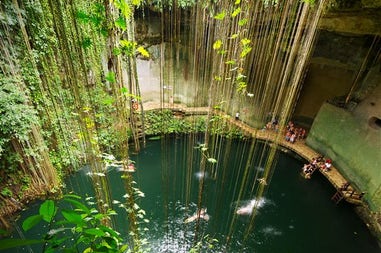 Beautiful cenote in the Yucatan peninsula in Mexico