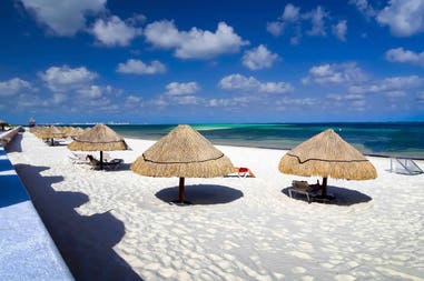 Beach in Cancun in Mexico