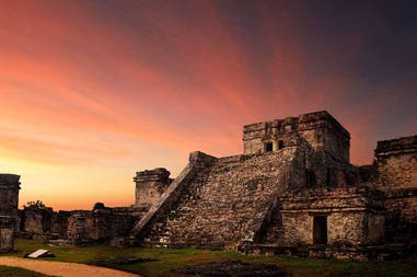 Pyramid of Tulum in Mexico