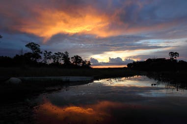 African sunset river