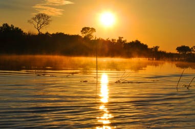 Sunset over Okavango Delta