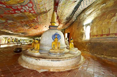 Interior of the Cave Temple in Dambulla in Sri Lanka