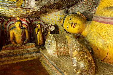 Buddha in the Cave Temple in Dambulla in Sri Lanka
