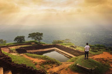 Tourist at Sigiriya rock