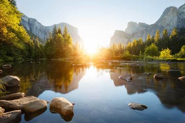 View of the valley of Yosemite in the United States of America