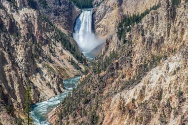 Waterfall in Yellowstone National Park in the United States of America
