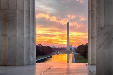 View of the Lincoln Memorial in Washington in the United States