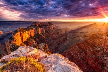 Paesaggio del Grand Canyon al Tramonto negli Stati Uniti d'America