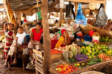 Local fruit sold in a market in Tanzania