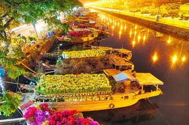 Floating market in Vietnam