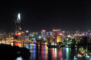 Gli skyline di Saigon in Vietnam