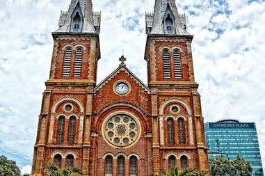 View of the cathedral of Notre Dame in Vietnam
