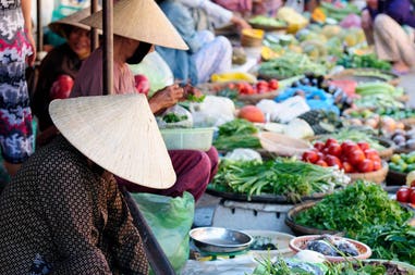 Local products sold in market in Vietnam