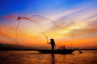 Cambodia fisherman