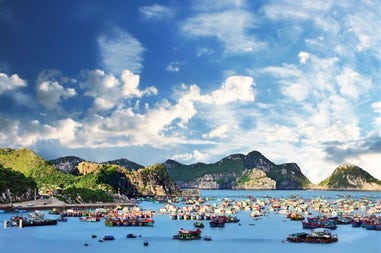 Fishermen village at Catba Island in Vietnam
