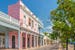 Traditional colonial houses in Santiago de Cuba in Cuba