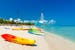 Canoes on the beach of Santa Lucia in Cuba
