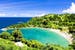 View of Parlatuvier Bay in Tobago Cays in the Caribbean