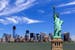 View of the Statue of Liberty on Liberty Island in USA