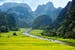 View of the NinhBinh River among ricefields